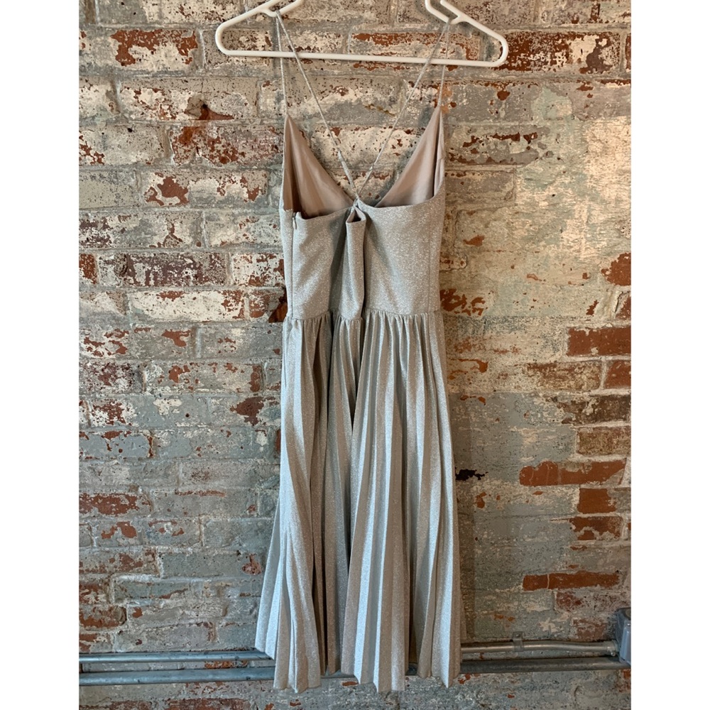 NWT Anthropologie Elevenses Metallic Pleated Dress - Picture 5 of 8